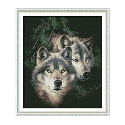 Two Wolves 44x51cm