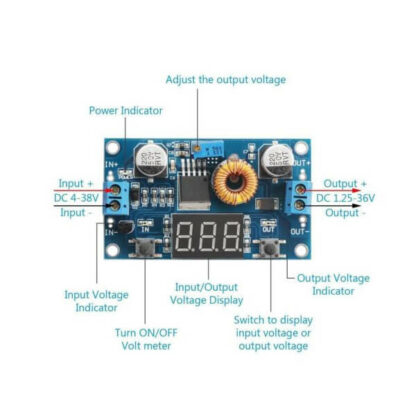 XL4015 LED 5A 75W DC-DC Voltage Step Down Buck Converter Volt meter With Display