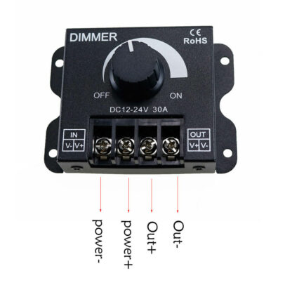 LED Dimmer Switch Controller 12V 24V 30A for Single Colour LED Strip Light