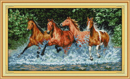 Stampeding Horses 60x36cm