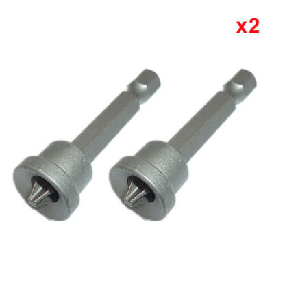 x2 50mm 1/4'' Magnetic DryWall Plasterboard Screwdriver Bits Depth Stop PH2