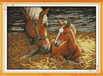 Mother and Son Counted Cross Stitch Kit , 30x21cm